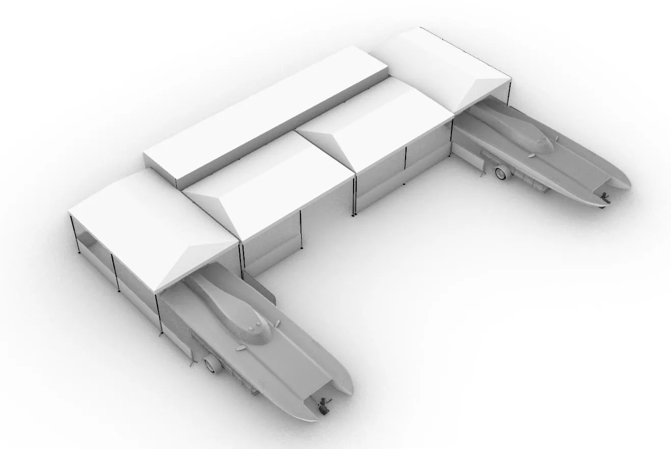 Sistema modulare container — render di studio