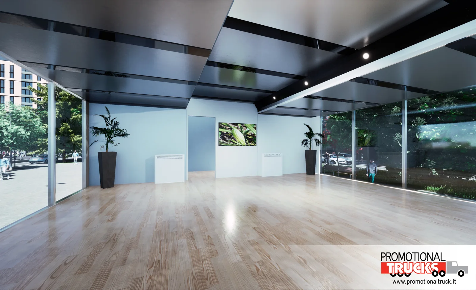 Jumbo 5 — render dell'interno allestito